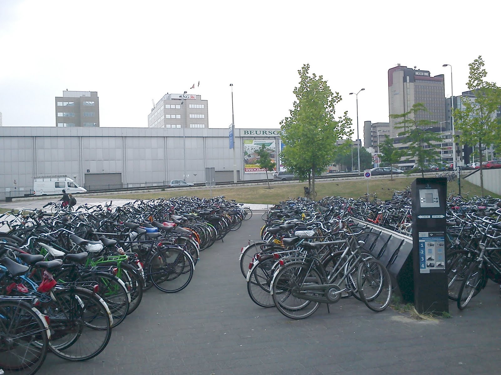 Bikes in racks