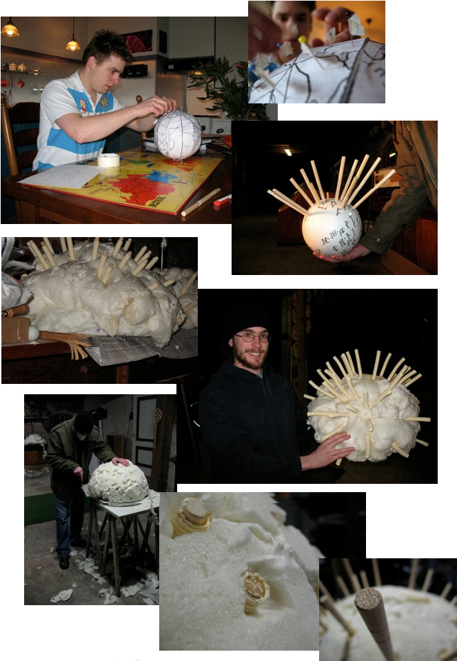 The whole process of making the globe