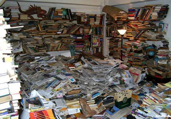 Interior of a very messy house