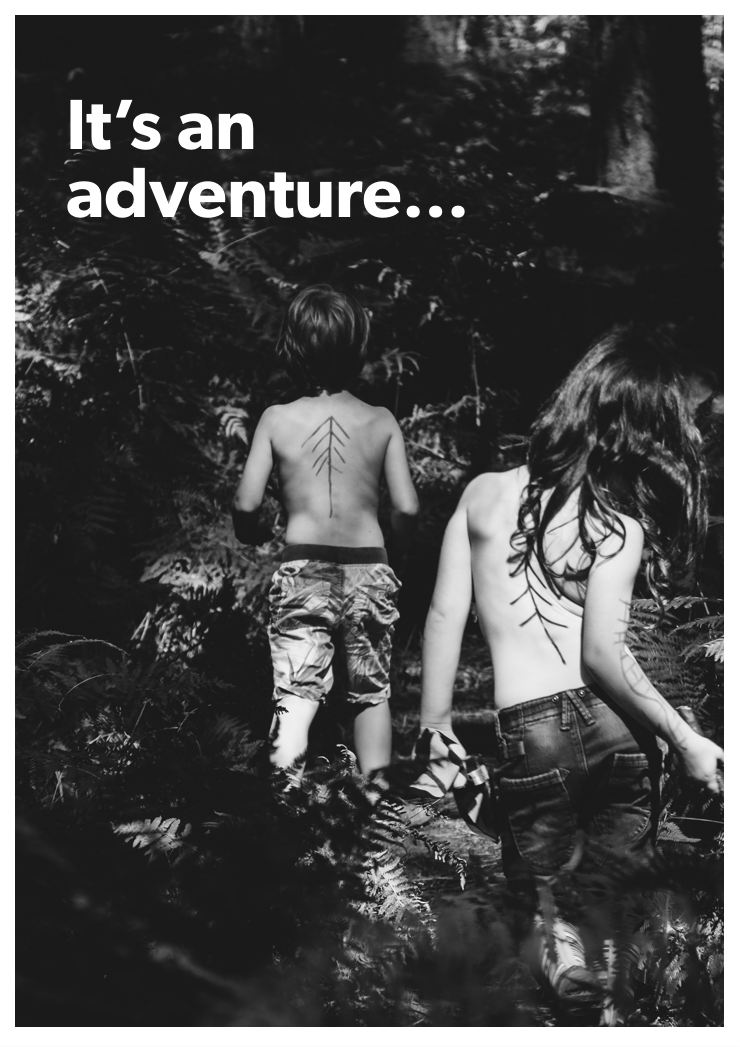 Illustrative: Boy and a girl going on adventure