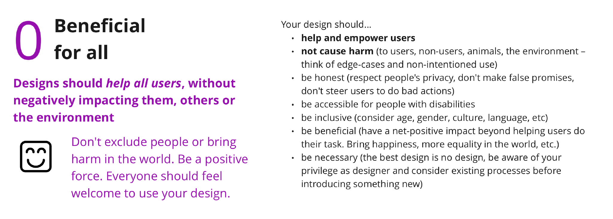 Heuristic 0: “Design should be beneficial for all”