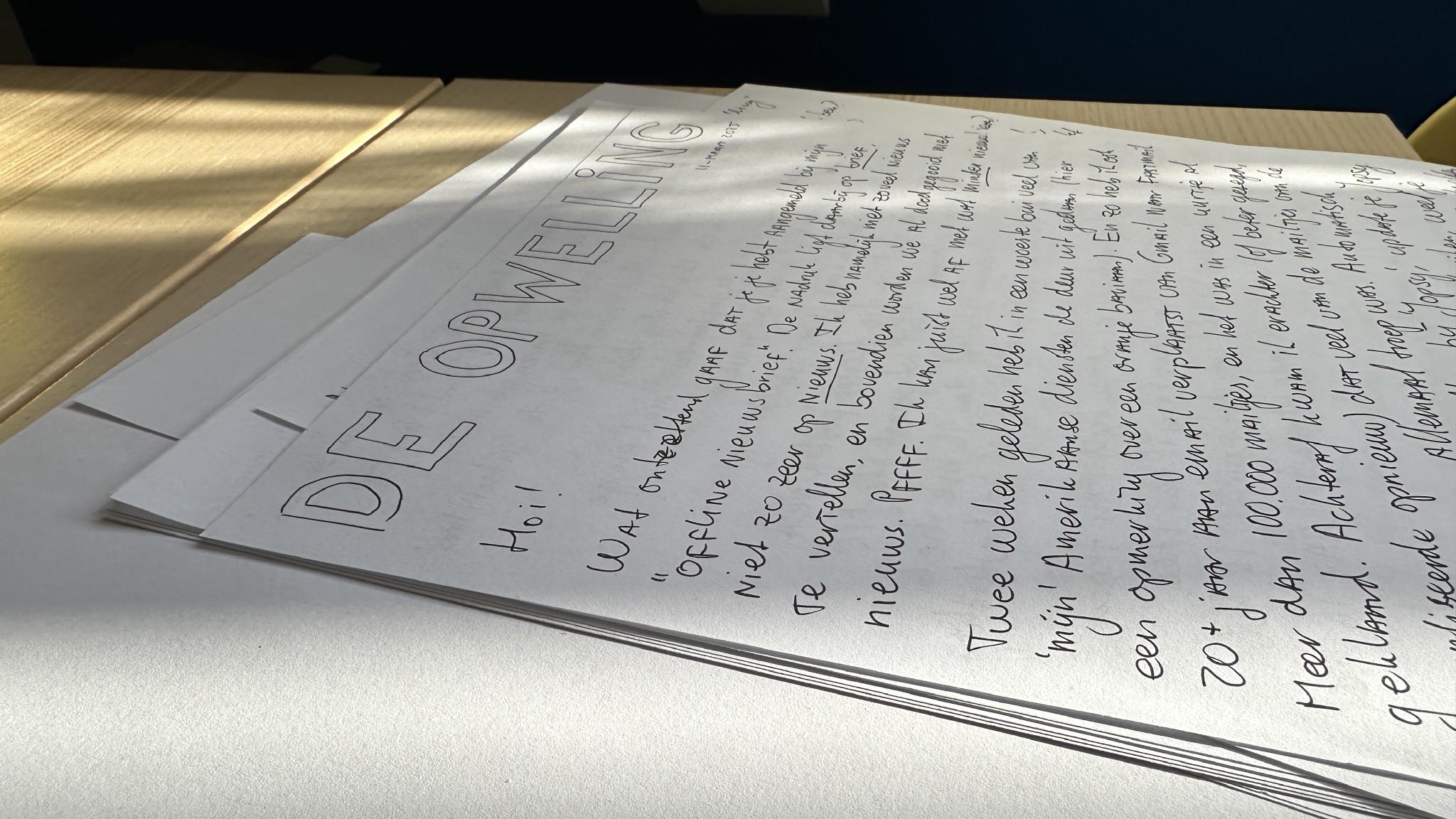 My handwritten newspaper