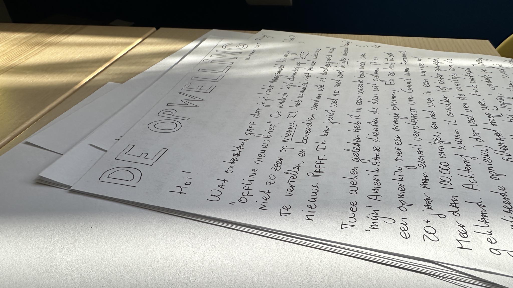 My handwritten newspaper